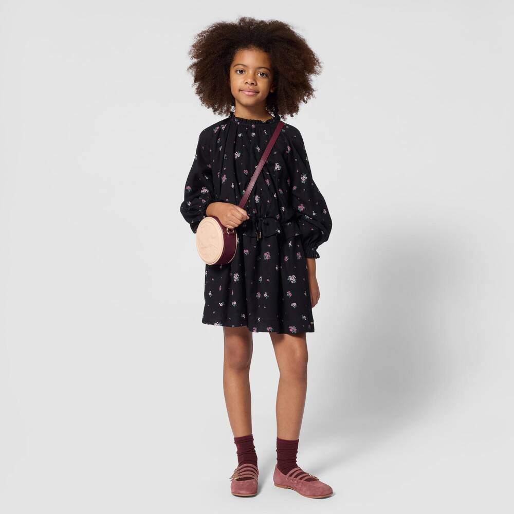Chloé-Girls Beige & Burgundy Horse Medal Shoulder Bag (13cm) | Childrensalon