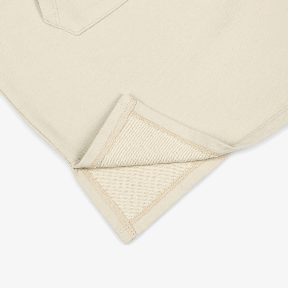 Chloé-Girls Beige Cotton Sweatshirt Dress with Logo Print | Childrensalon