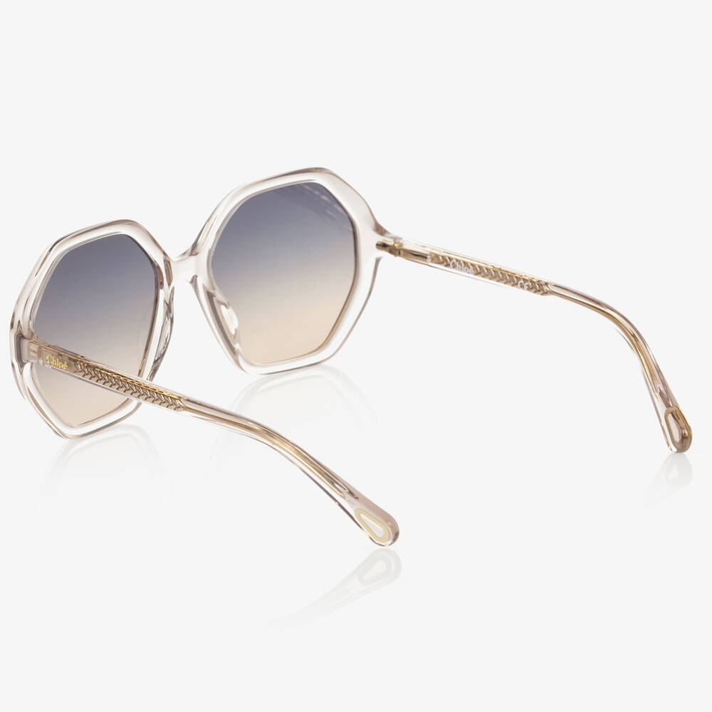 Chloé-Girls Beige Hexagonal Sunglasses | Childrensalon