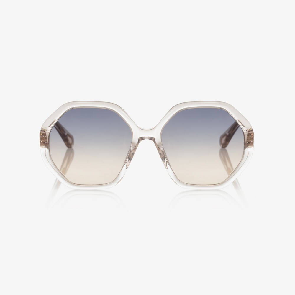 Chloé-Girls Beige Hexagonal Sunglasses | Childrensalon