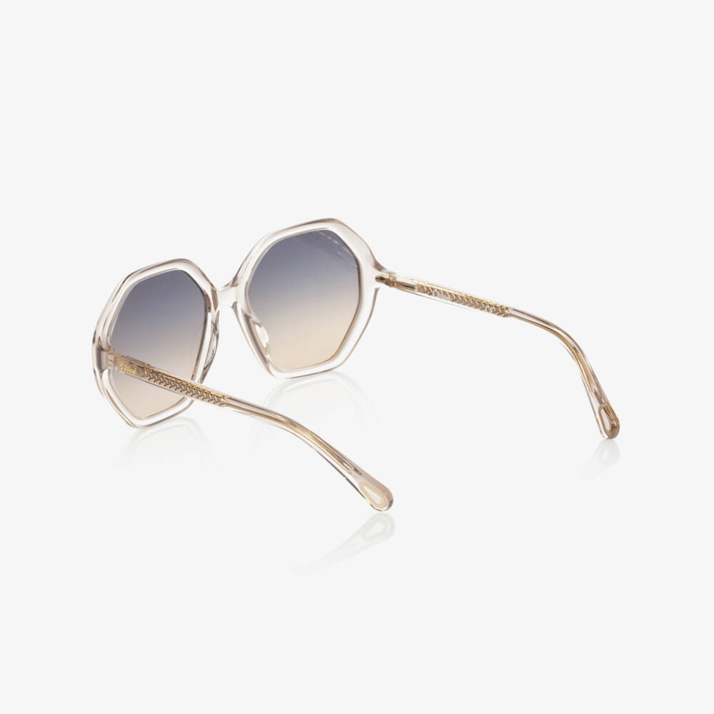 Chloé-Girls Beige Hexagonal Sunglasses | Childrensalon
