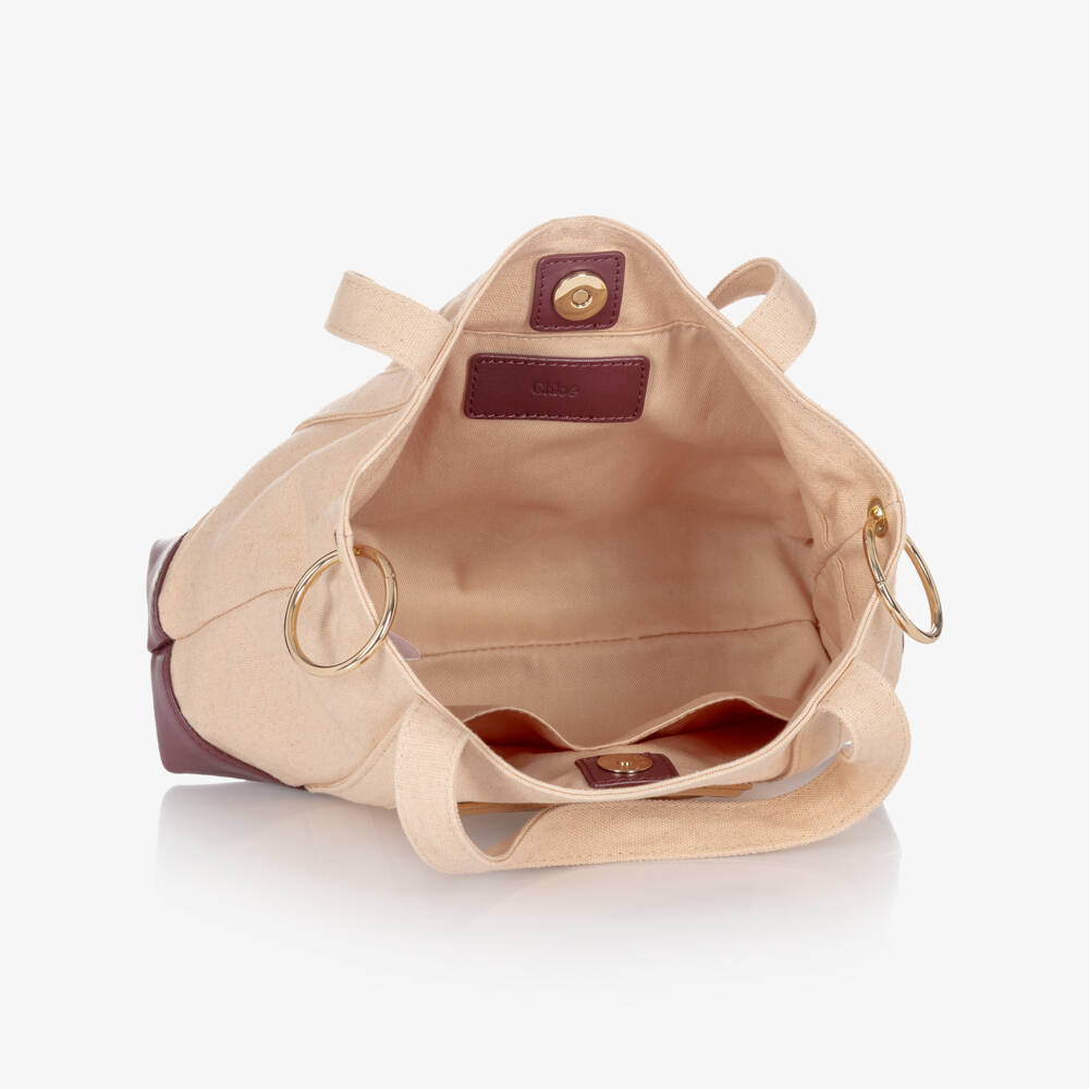 Chloé-Girls Beige Horse Medal Handbag (27cm) | Childrensalon