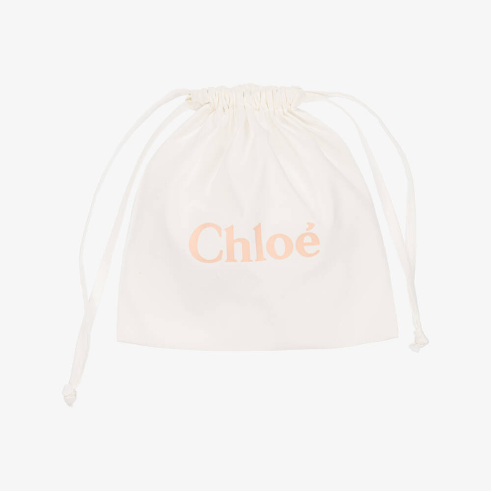 Chloé-Girls Berry Pink Logo Branded Swimsuit | Childrensalon