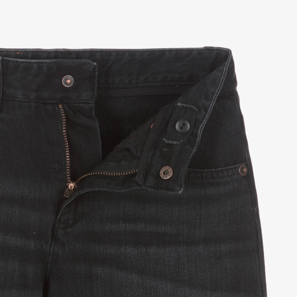 Chloé-Girls Black Denim Barrel Jeans | Childrensalon