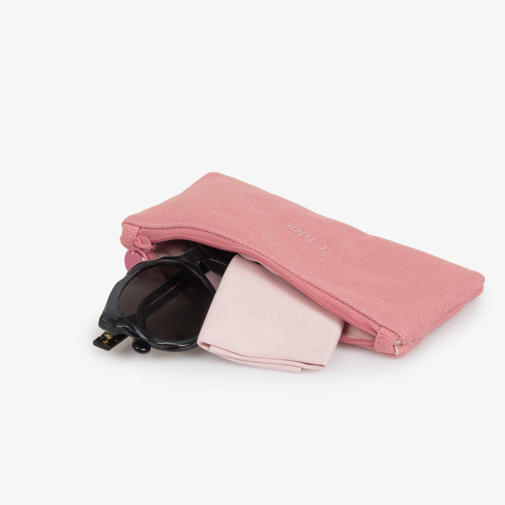 Chloé-Солнцезащитные очки черно-серые для девочек | Childrensalon