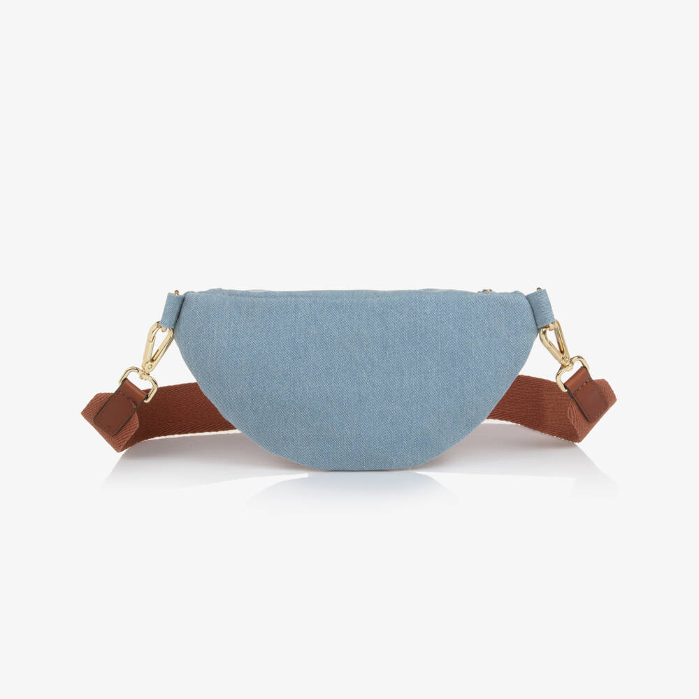 Chloé-Girls Blue Denim Belt Bag with Interchangeable Straps (27cm) | Childrensalon