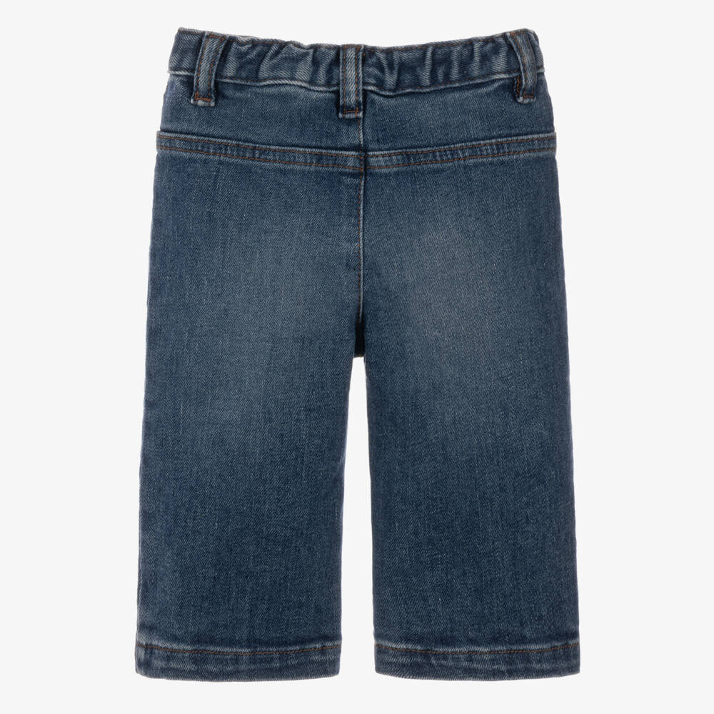 Chloé-Girls Blue Denim Jeans with Patch Pockets | Childrensalon