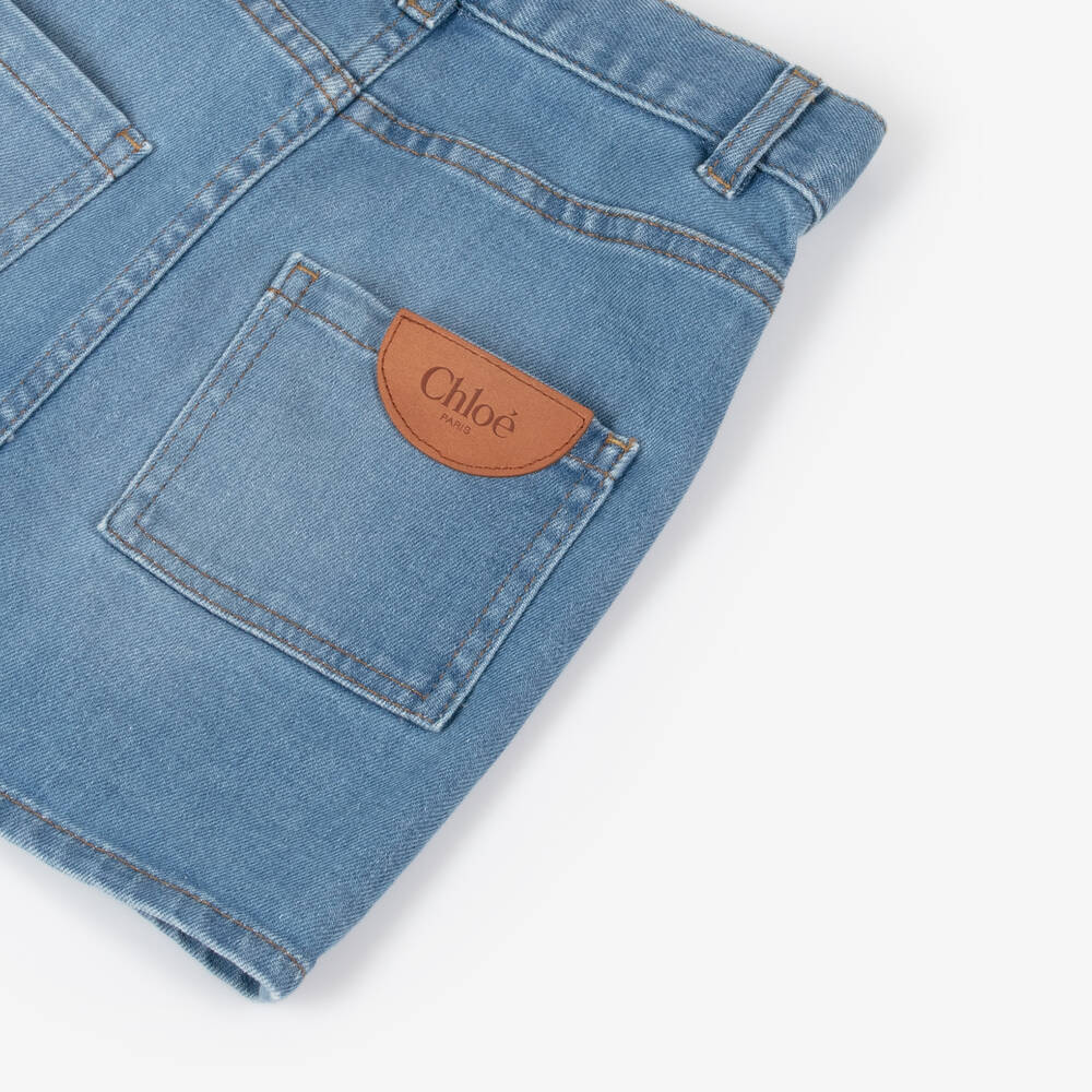 Chloé-Girls Blue Denim Skirt | Childrensalon
