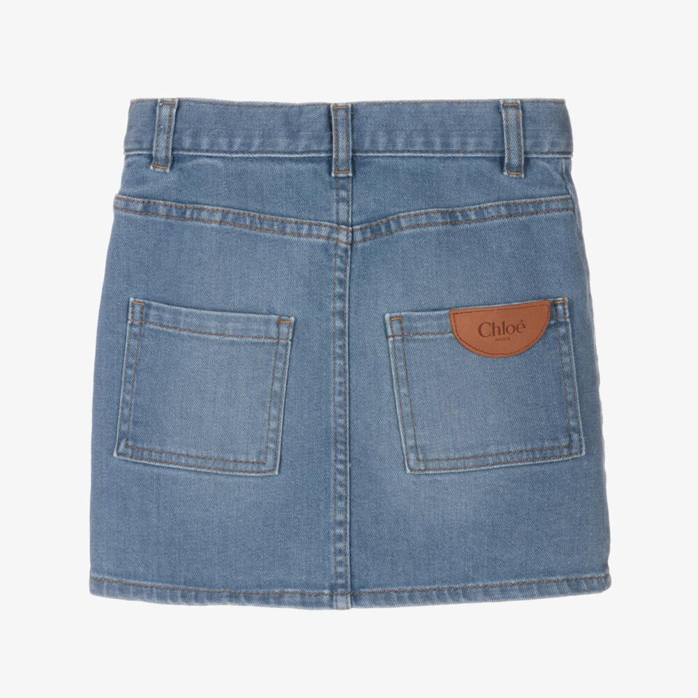 Chloé-Girls Blue Denim Skirt | Childrensalon
