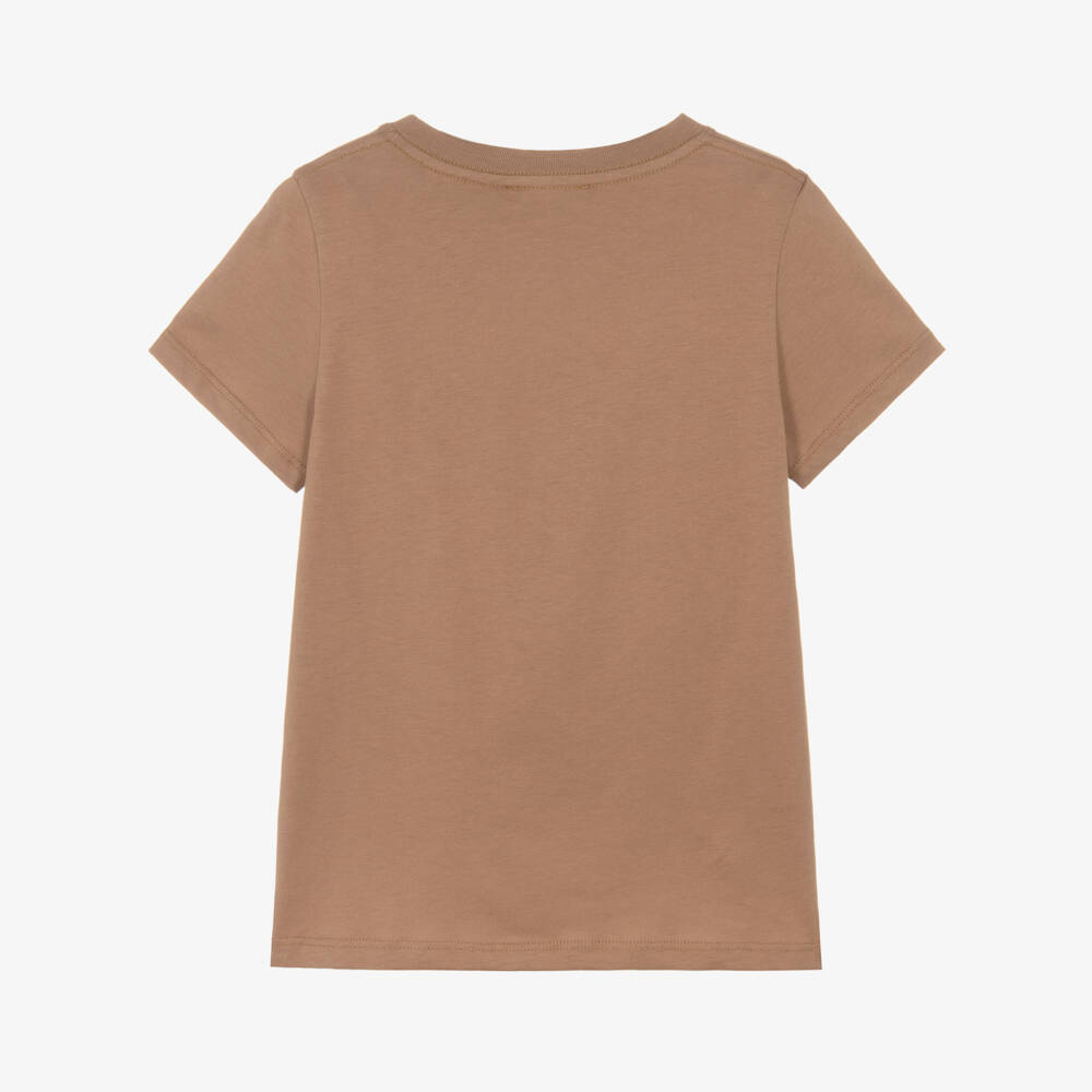 Chloé-Girls Brown Snake Logo Cotton T-Shirt | Childrensalon