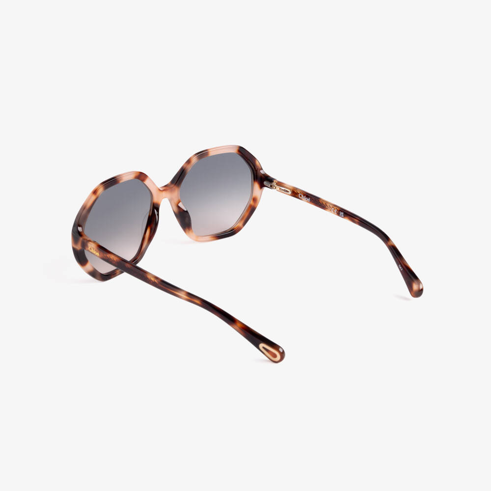 Chloé-Girls Brown Tortoise Shell Frame Sunglasses | Childrensalon