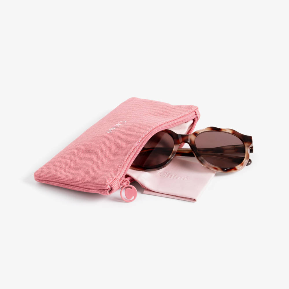 Chloé-Girls Brown Tortoiseshell Frame Sunglasses | Childrensalon