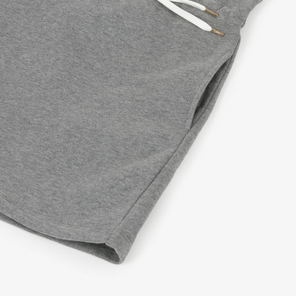 Chloé-Girls Grey Cotton Sweatshirt Dress with Chloé Paris Logo | Childrensalon