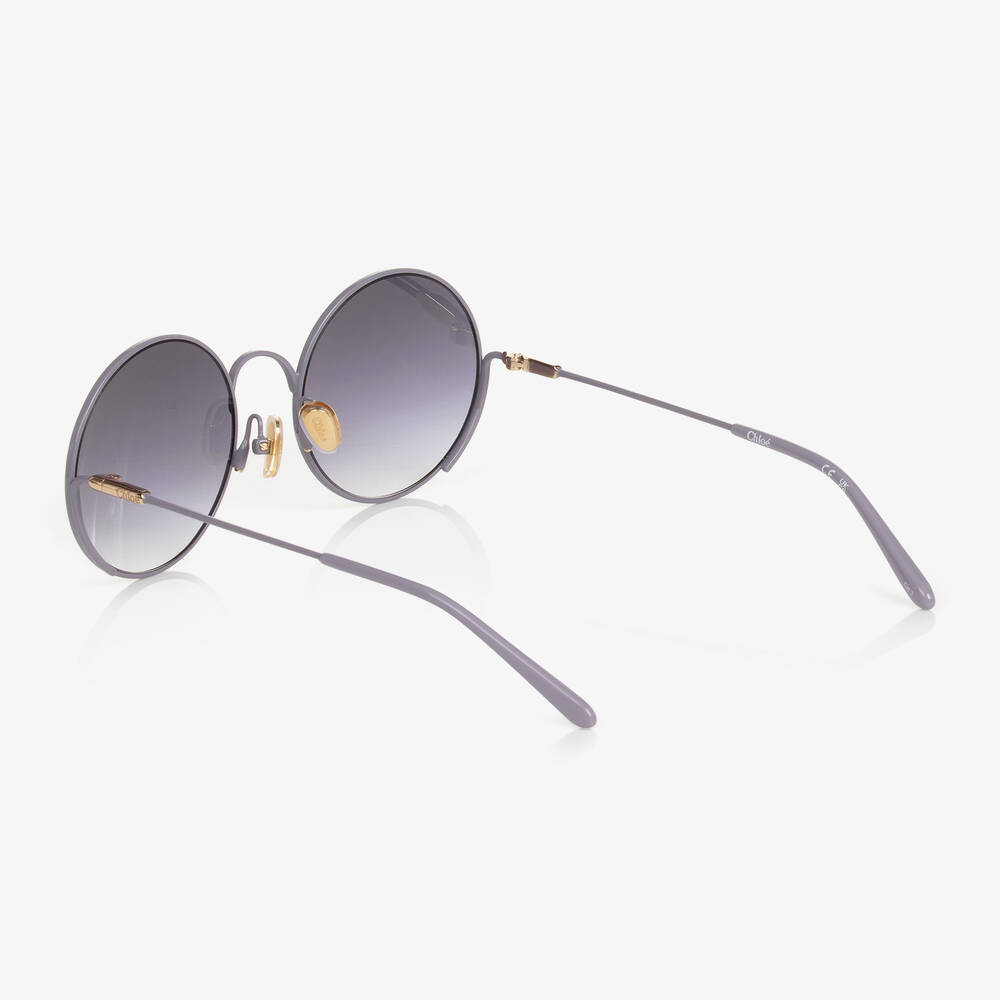 Chloé-Girls Grey Round Sunglasses | Childrensalon