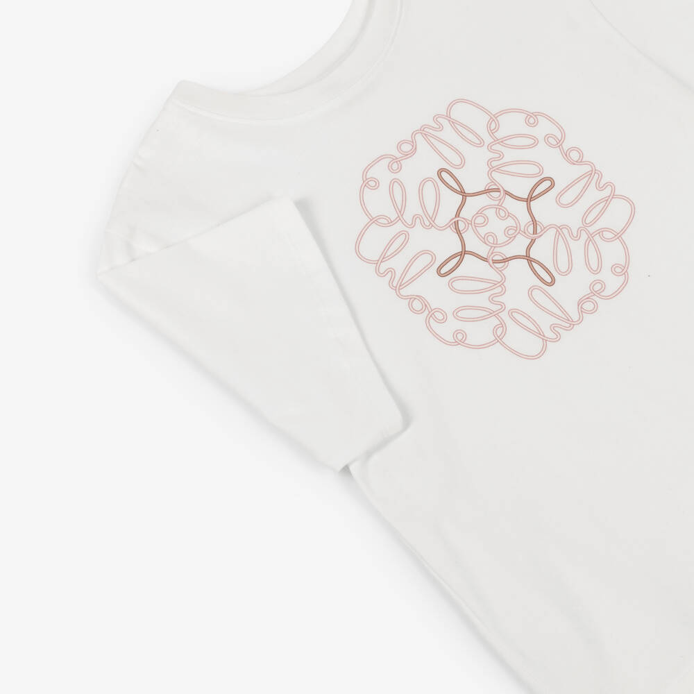 Chloé-Girls Ivory Cotton Handwritten Signature Logo T-Shirt | Childrensalon
