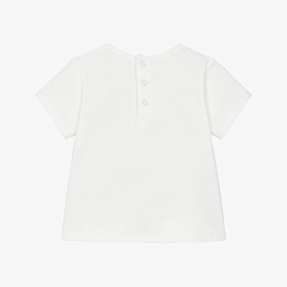 Chloé-Girls Ivory Cotton Palm Tree T-Shirt | Childrensalon