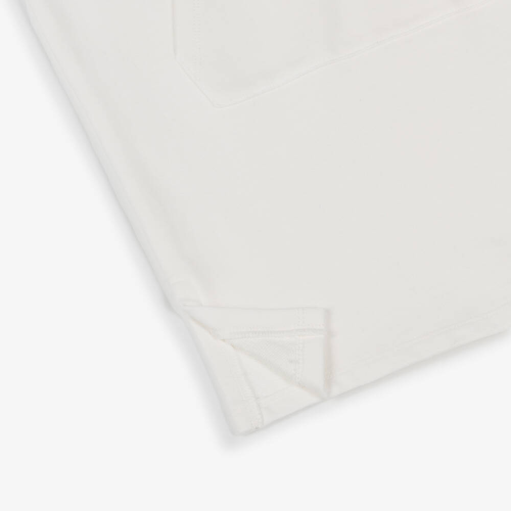 Chloé-Girls Ivory Cotton Sweatshirt Dress with Logo Print | Childrensalon