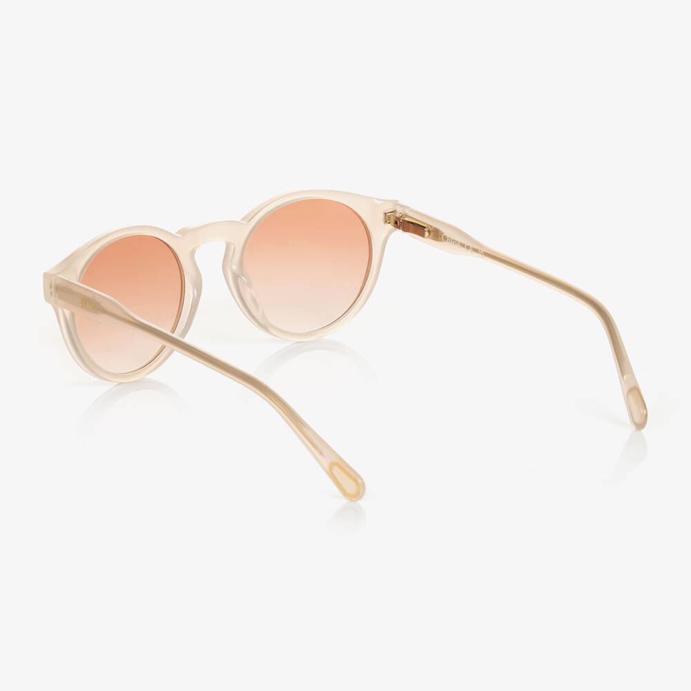 Chloé-Girls Ivory Round Sunglasses | Childrensalon