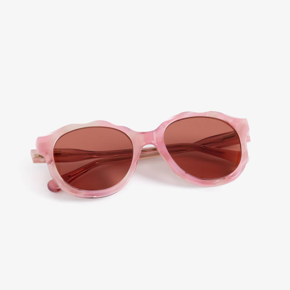 Chloé-Girls Lilac Pink Frame Sunglasses with Red Lenses | Childrensalon