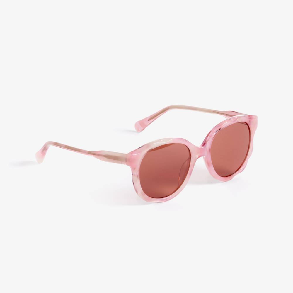 Chloé-Girls Lilac Pink Frame Sunglasses with Red Lenses | Childrensalon