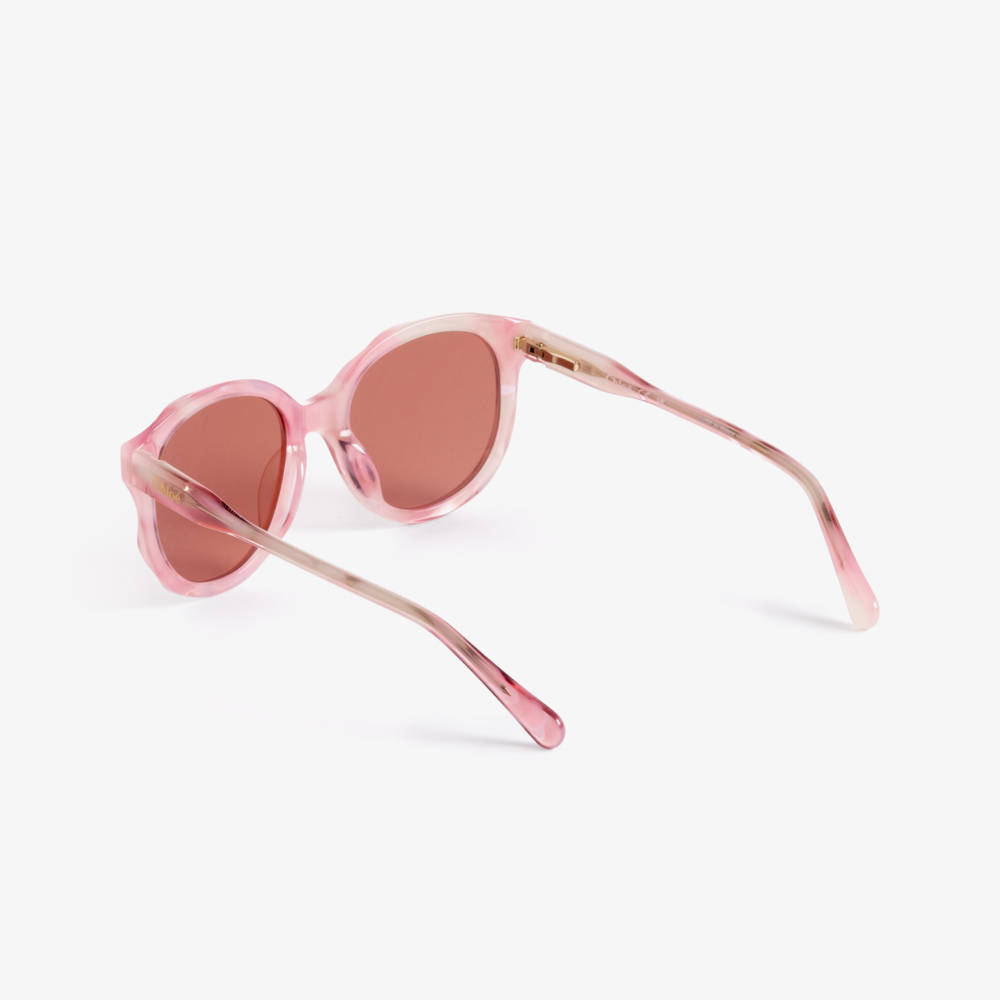 Chloé-Girls Lilac Pink Frame Sunglasses with Red Lenses | Childrensalon