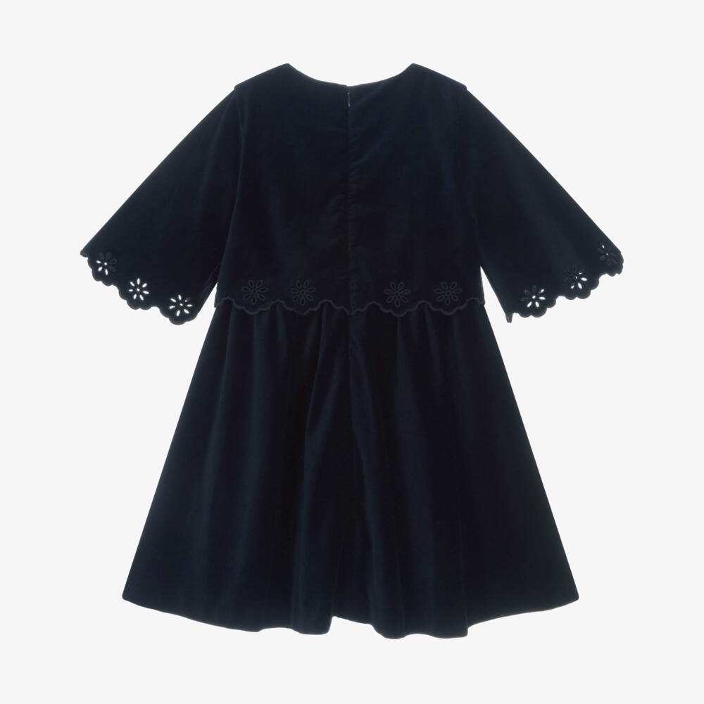 Chloé-فستان مخمل لون كحلي للبنات  | Childrensalon