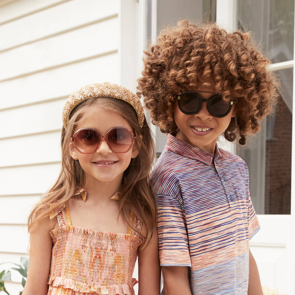 Chloé-نظارات شمسية بشكل سداسي لون برتقالي | Childrensalon