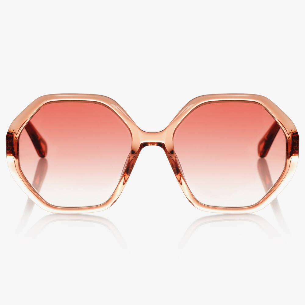Chloé-نظارات شمسية بشكل سداسي لون برتقالي | Childrensalon