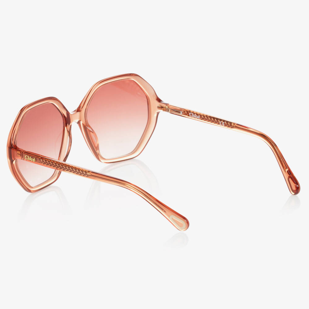 Chloé-نظارات شمسية بشكل سداسي لون برتقالي | Childrensalon