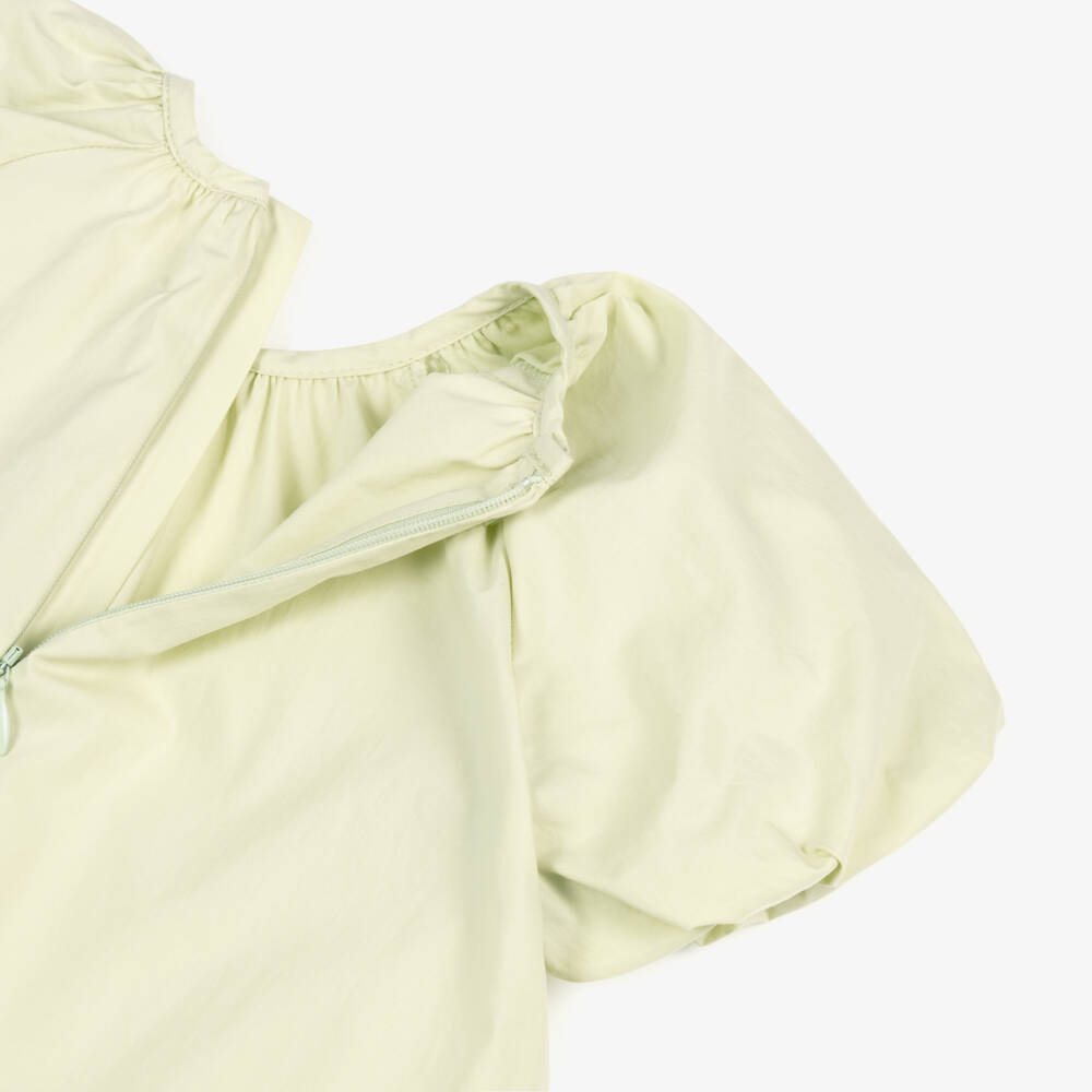 Chloé-Girls Pale Green Floral Embroidered Dress | Childrensalon