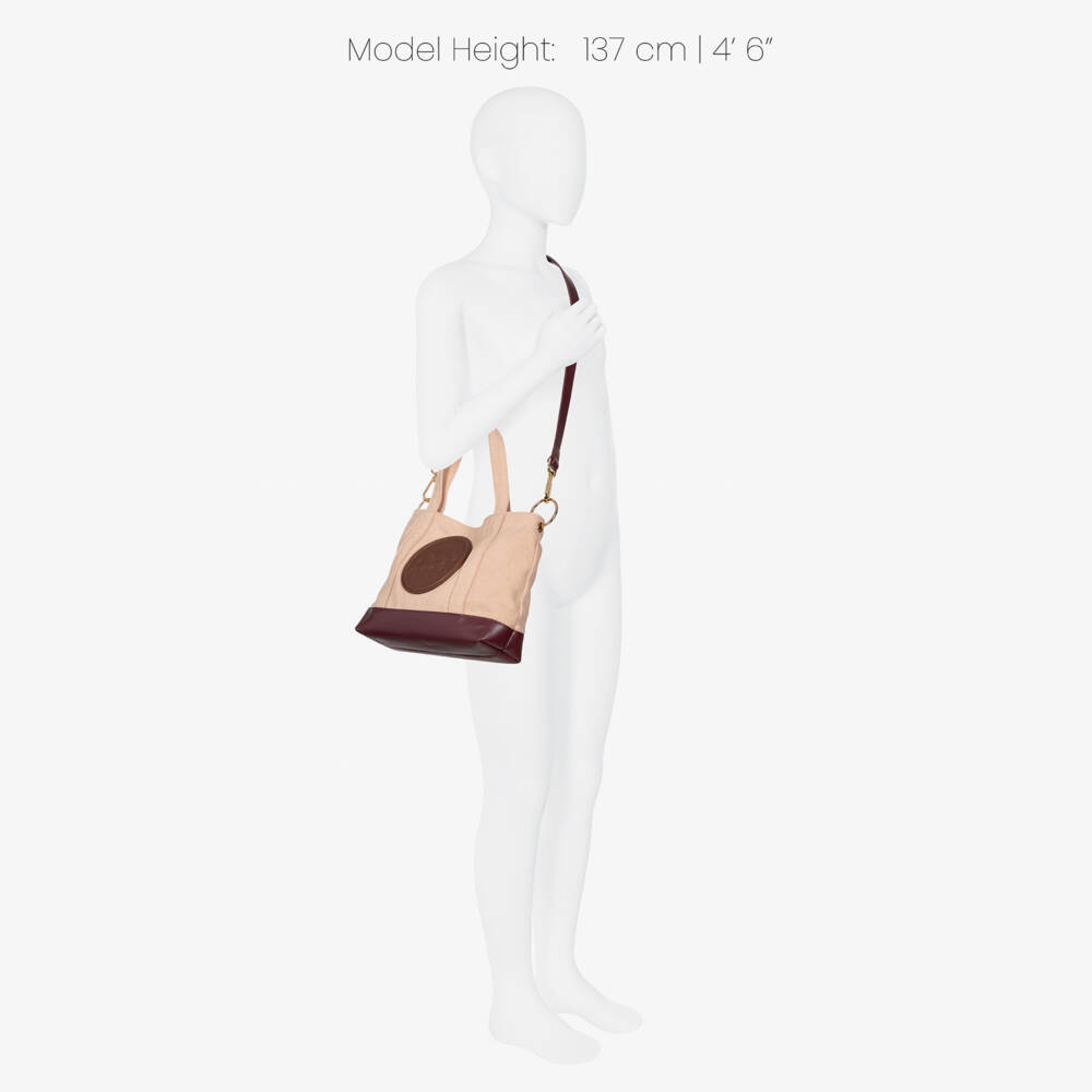 Chloé-Girls Pale Pink Horse Medal Handbag (27cm) | Childrensalon