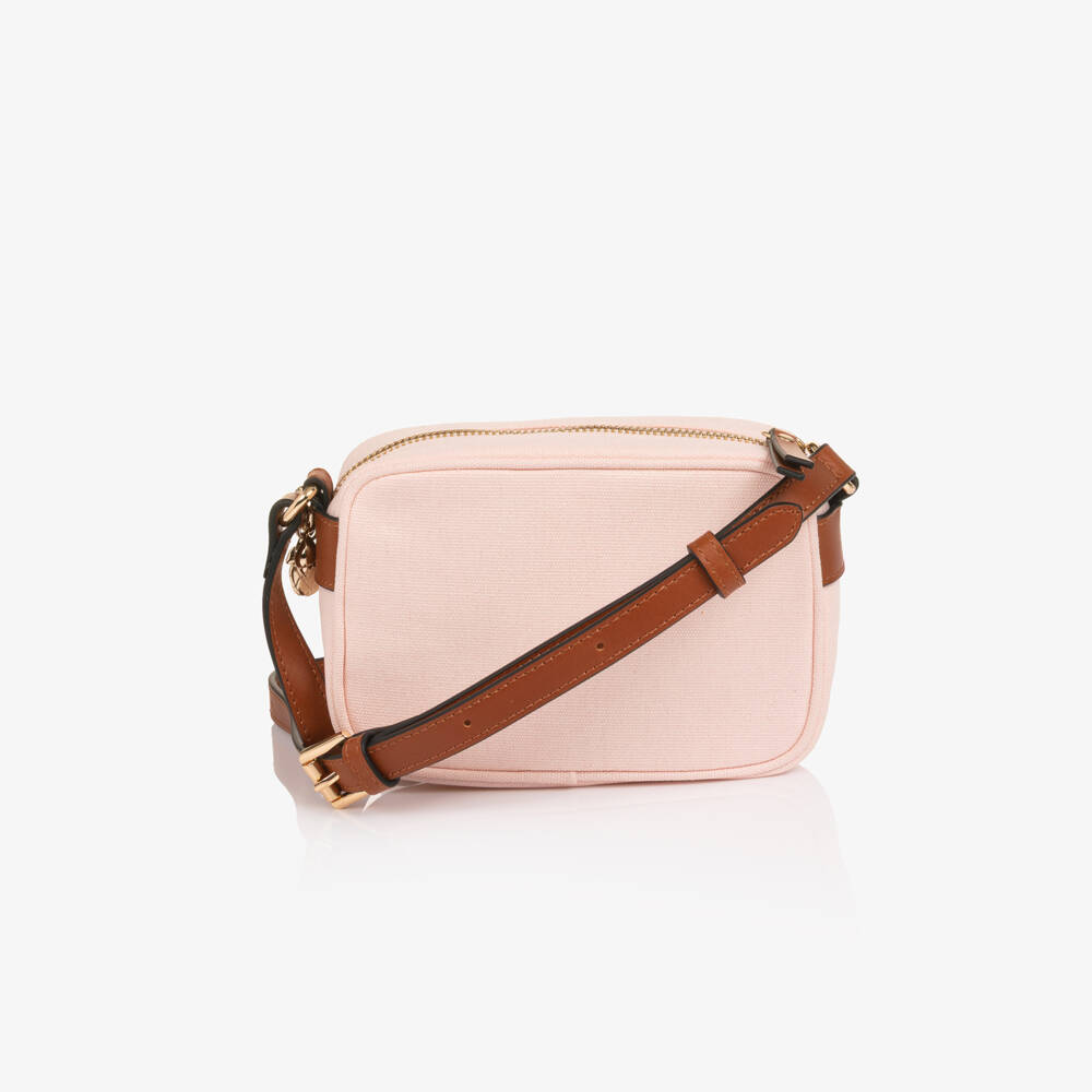 Chloé-Girls Pale Pink Shoulder Bag with Signature Embroidery (17cm) | Childrensalon