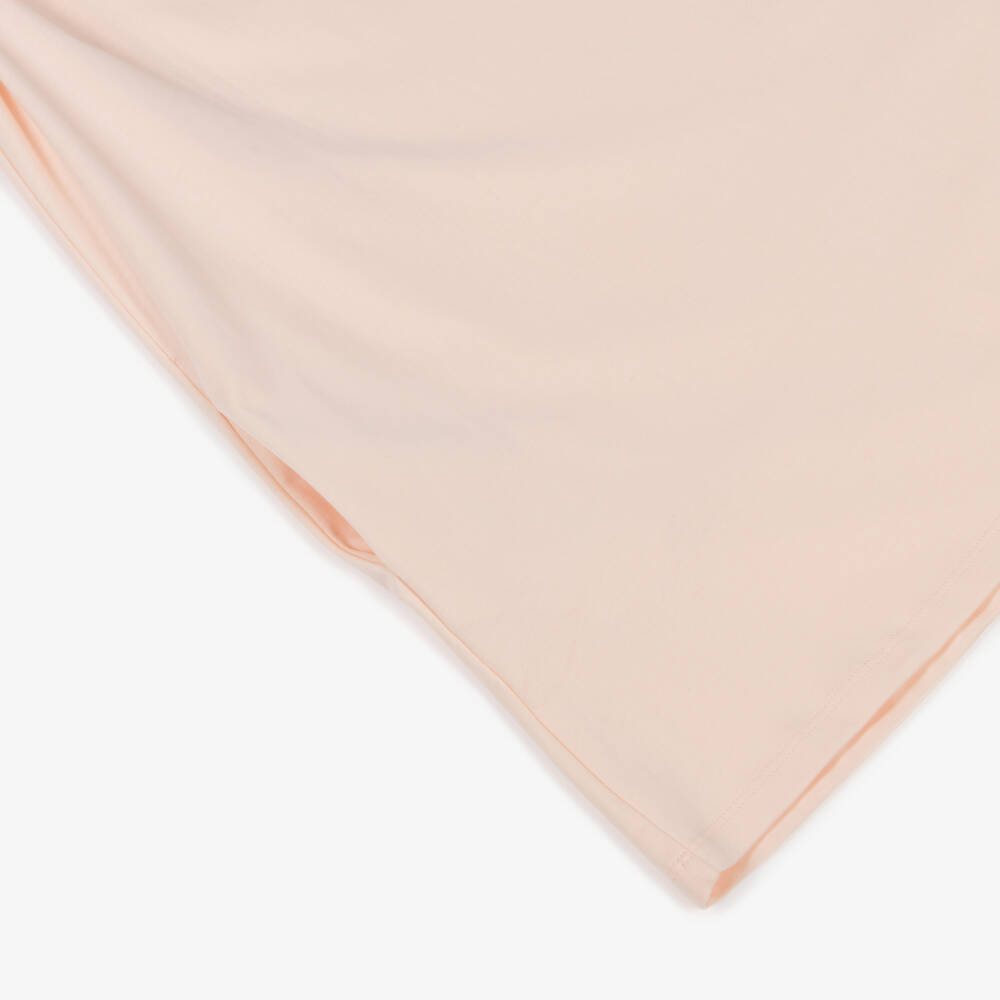 Chloé-Girls Pink Cotton Jersey Dress with Flounce Sleeves | Childrensalon