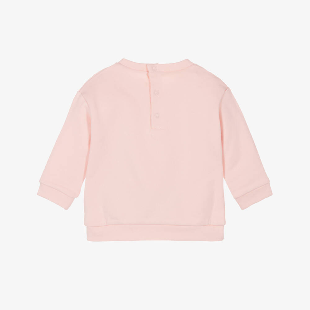 Chloé-Girls Pink Organic Cotton Sweatshirt | Childrensalon
