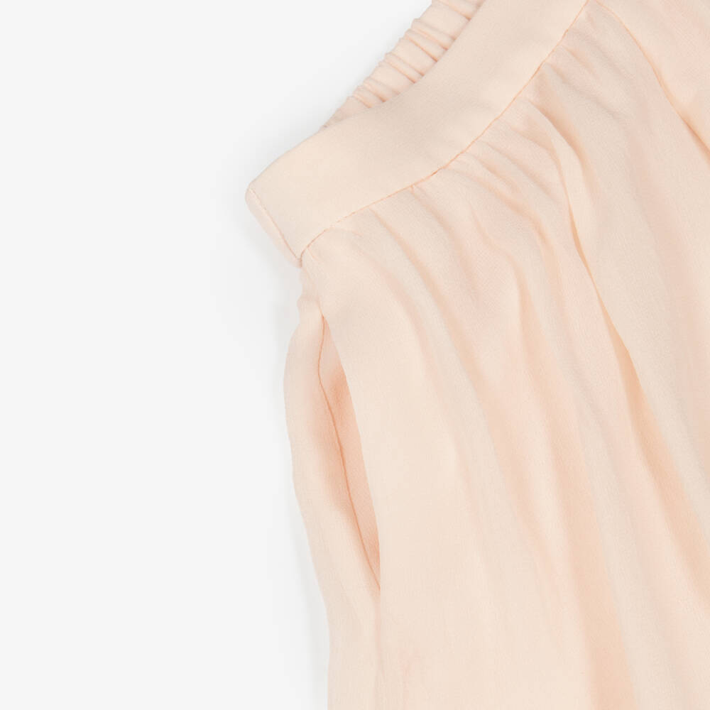 Chloé-Girls Pink Silk Crêpe Trousers | Childrensalon