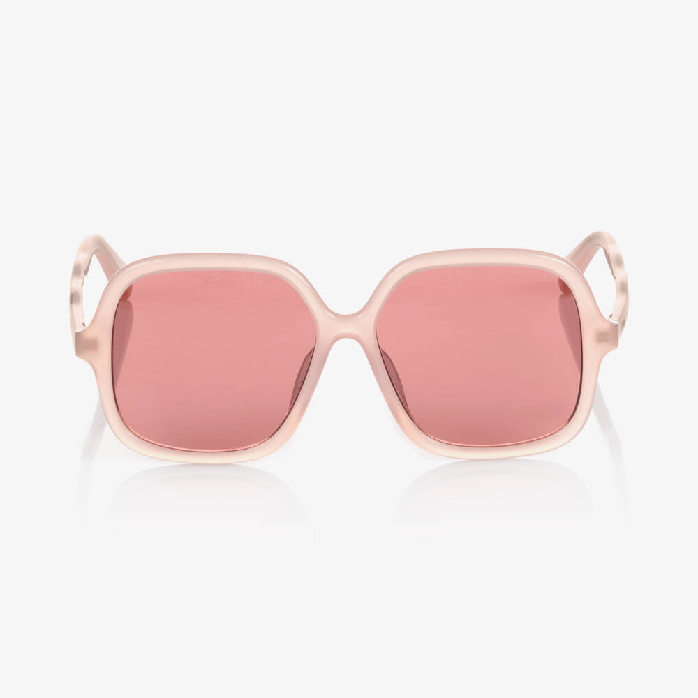 Chloé-Girls Pink Square Sunglasses | Childrensalon