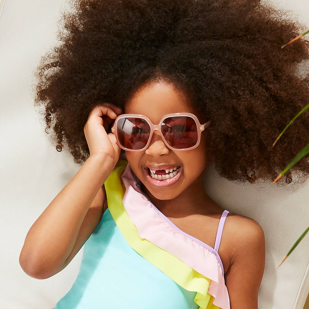 Chloé-Girls Pink Square Sunglasses | Childrensalon