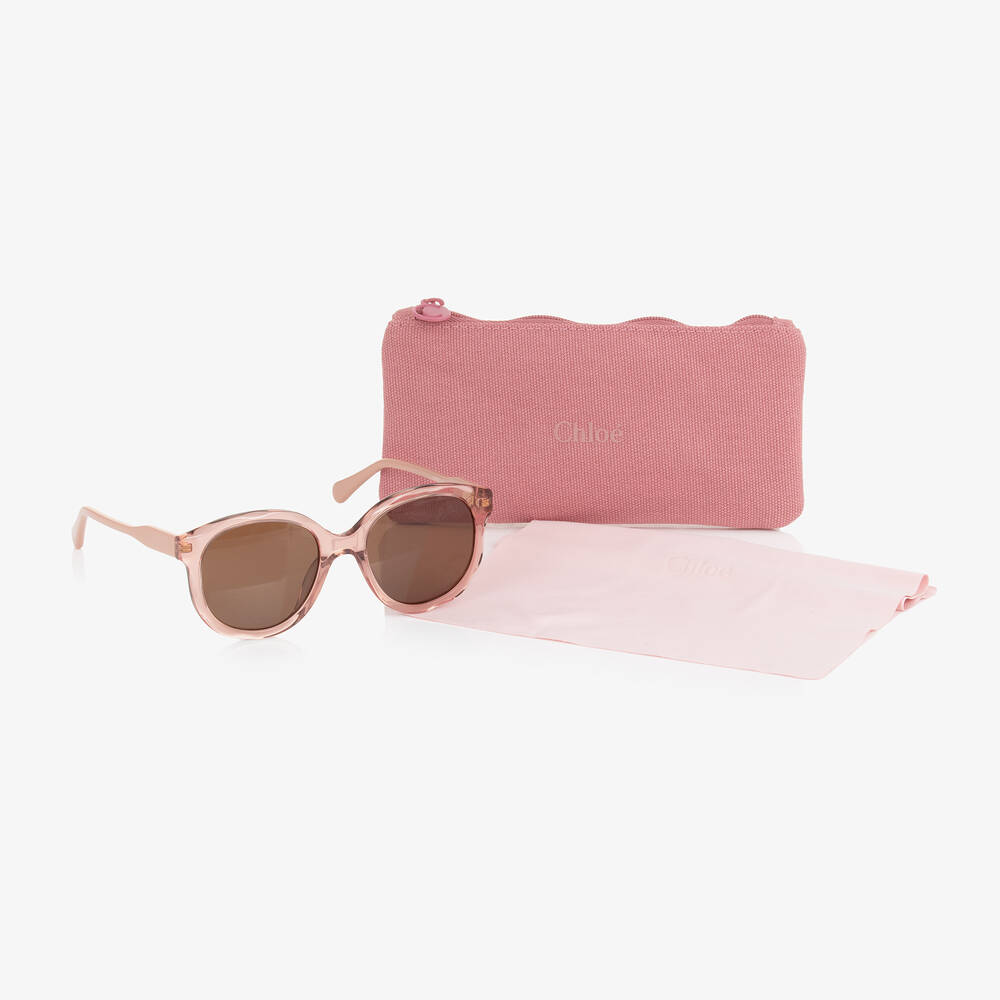 Chloé-Girls Pink Sunglasses | Childrensalon