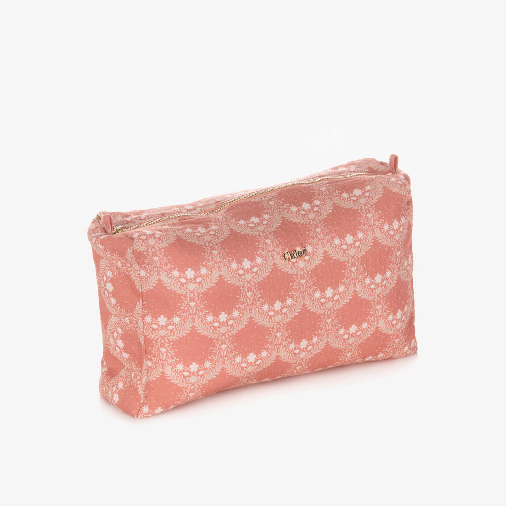 Chloé-Girls Pink Washbag & Changing Mat Gift Set | Childrensalon