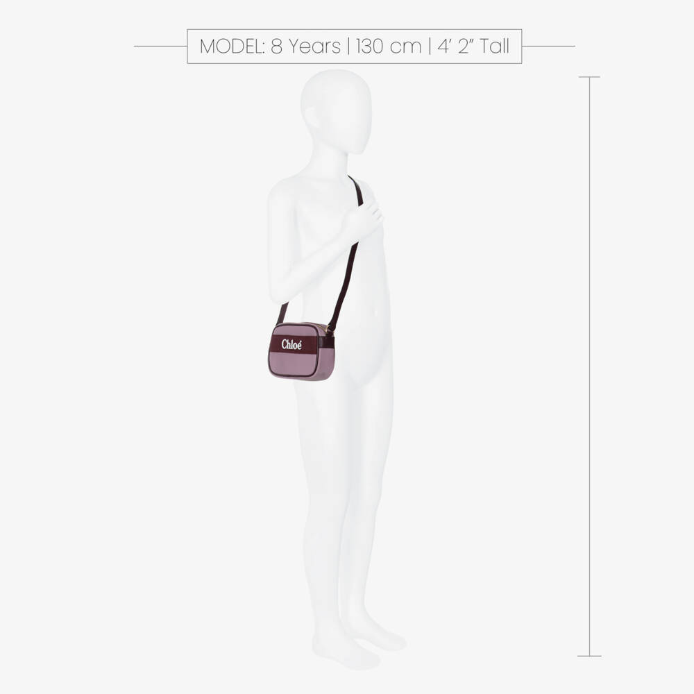 Chloé-Girls Purple Shoulder Bag with Embroidered Logo (16cm) | Childrensalon