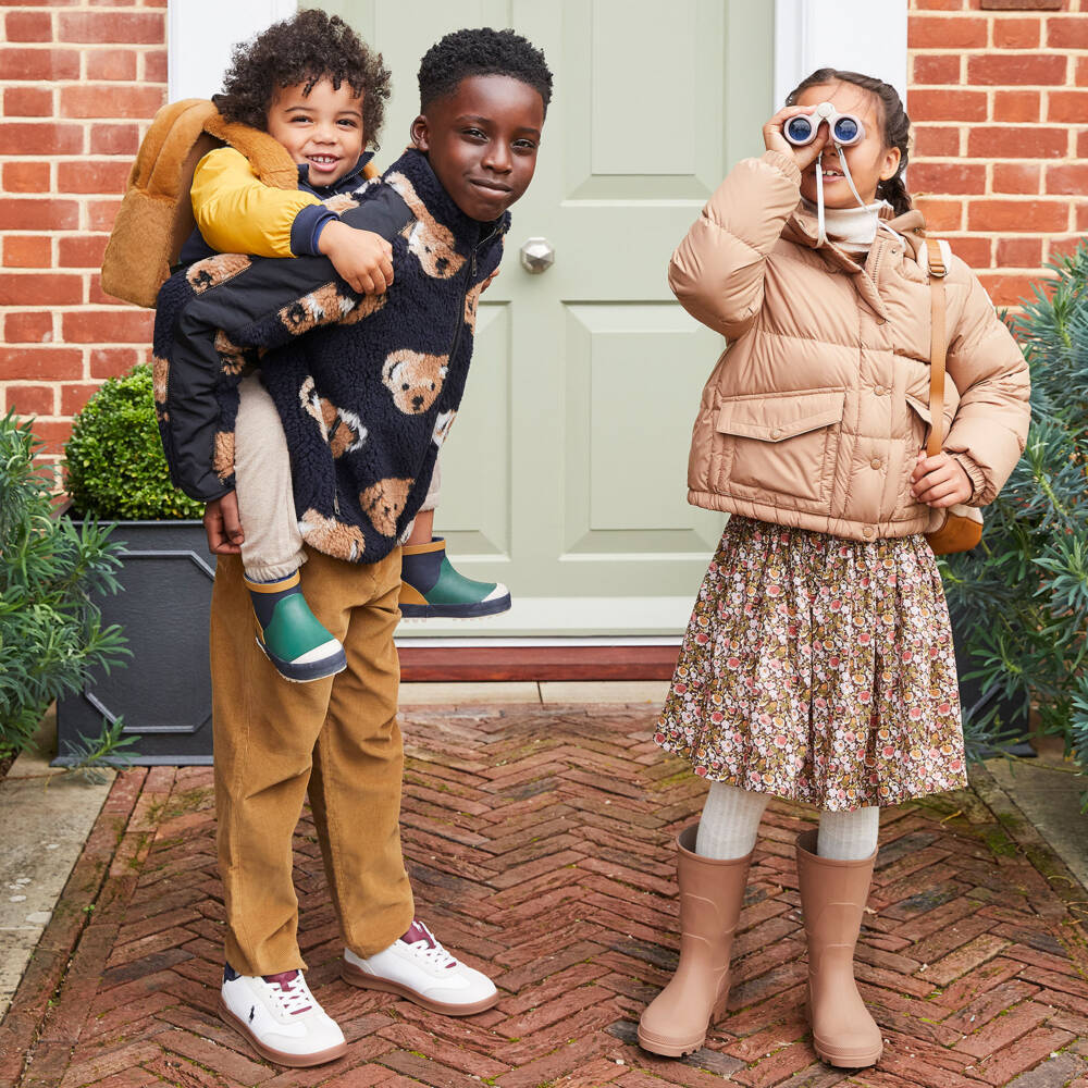 Chloé-Girls Rosy Brown Rubber Rain Boots | Childrensalon