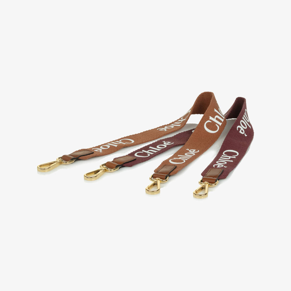 Chloé-Girls Tan Brown Canvas Logo Crossbody Bag (28cm) | Childrensalon