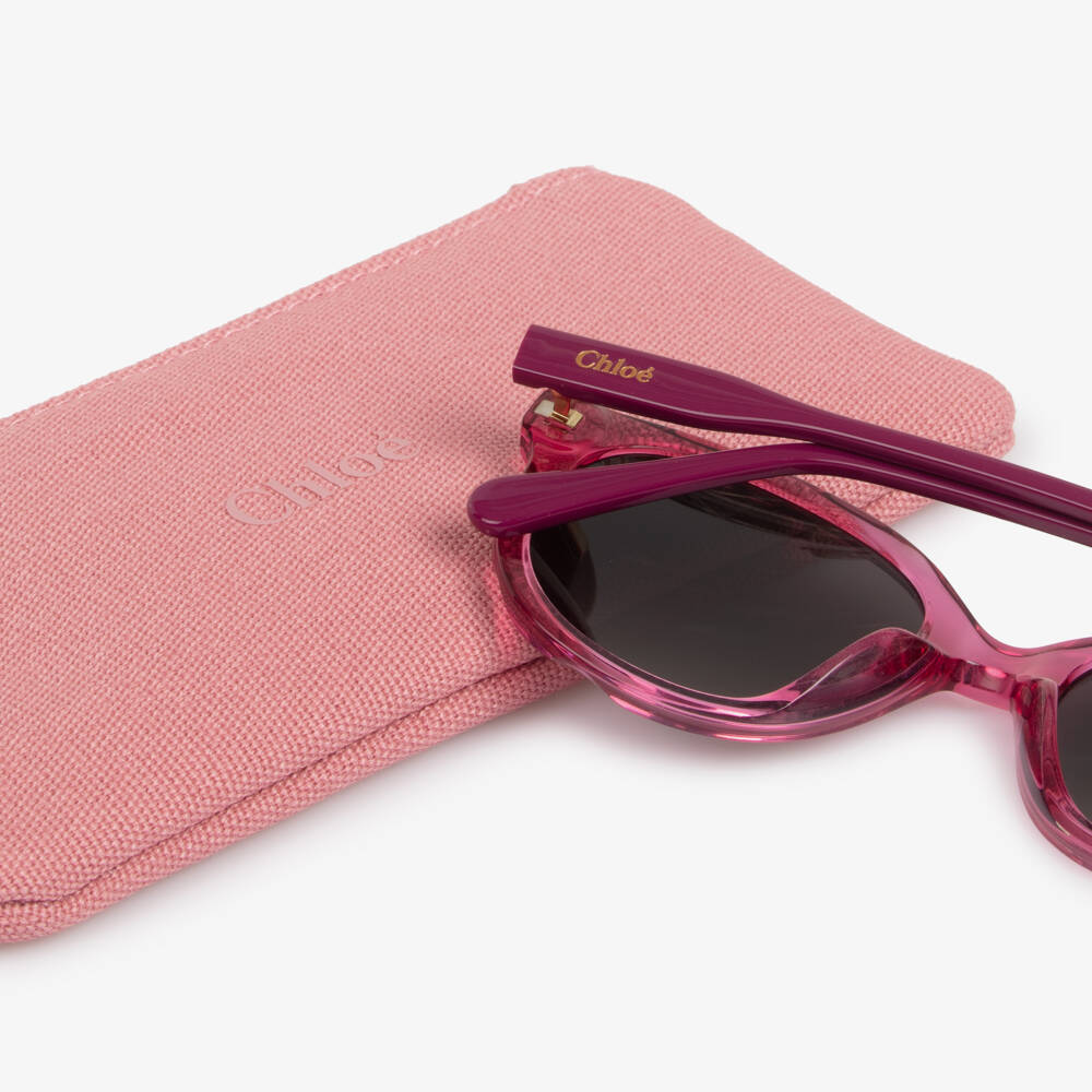 Chloé-Солнцезащитные очки фиолетовые с волнообразной оправой для девочек | Childrensalon