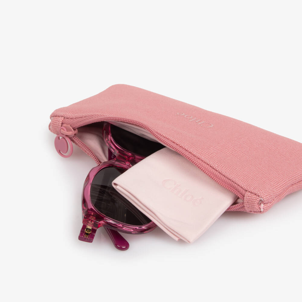 Chloé-Солнцезащитные очки фиолетовые с волнообразной оправой для девочек | Childrensalon