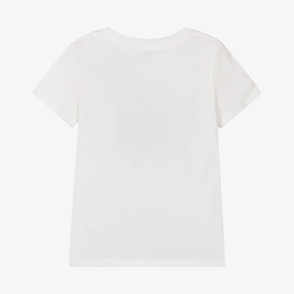 Chloé-Girls White Cotton Pineapple Logo T-Shirt | Childrensalon