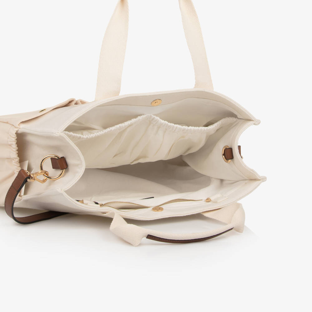Chloé-Ivory Wool Changing Bag with Pouch & Mat (41cm) | Childrensalon
