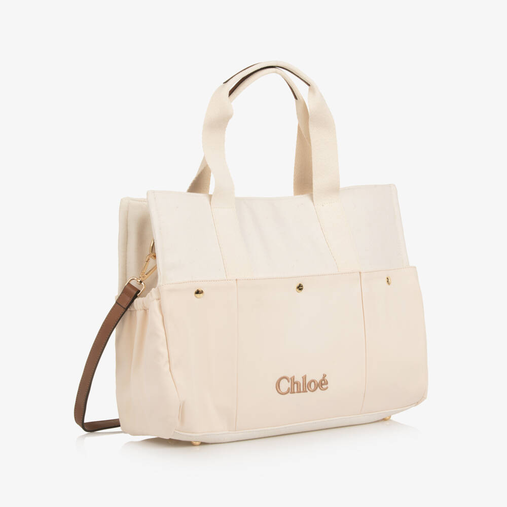 Chloé-Ivory Wool Changing Bag with Pouch & Mat (41cm) | Childrensalon