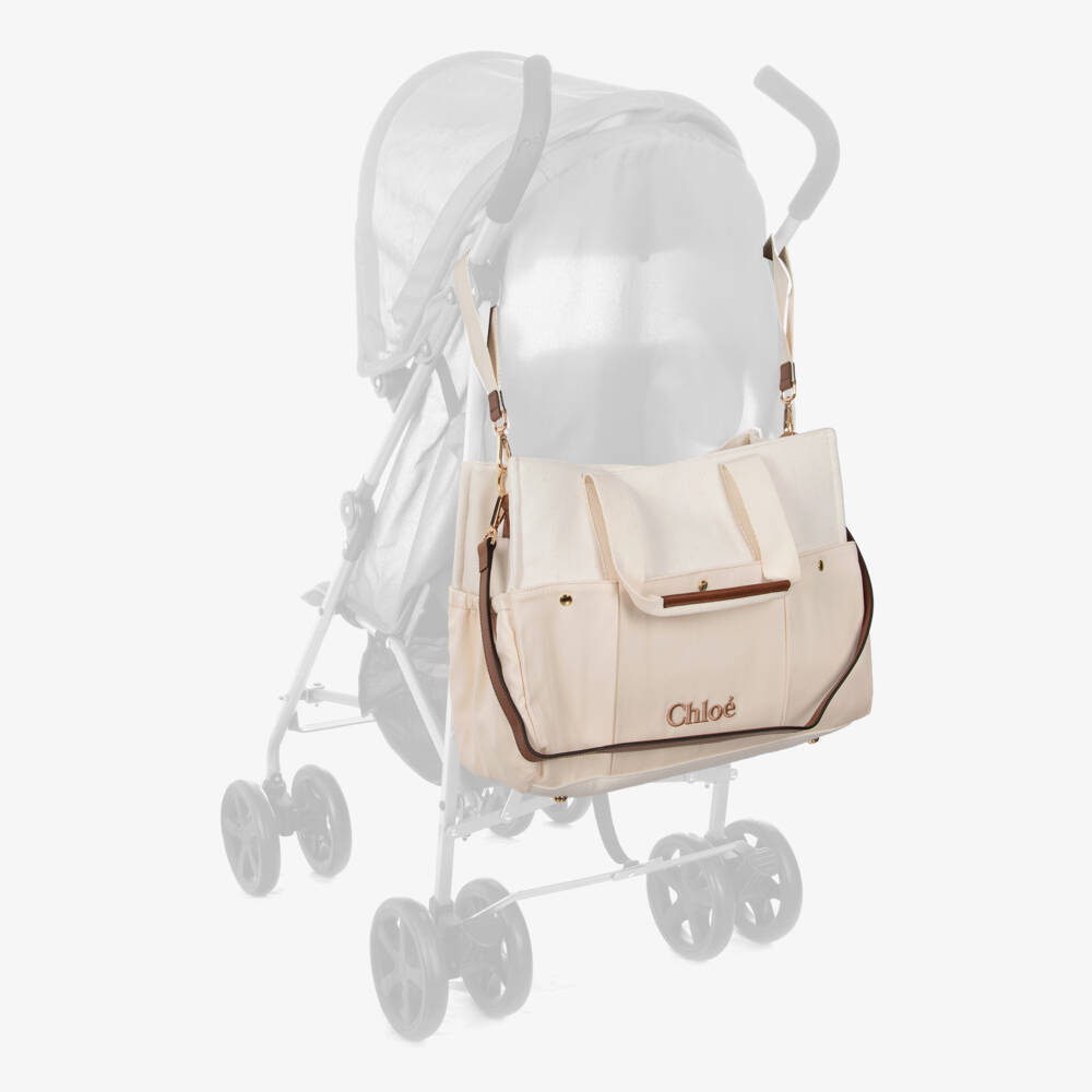 Chloé-Ivory Wool Changing Bag with Pouch & Mat (41cm) | Childrensalon