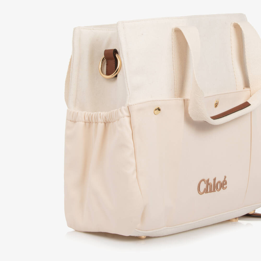 Chloé-Ivory Wool Changing Bag with Pouch & Mat (41cm) | Childrensalon