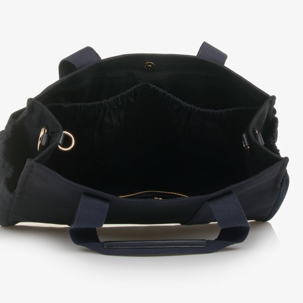 Chloé-Navy Blue Canvas Changing Bag with Pouch & Mat (41cm) | Childrensalon